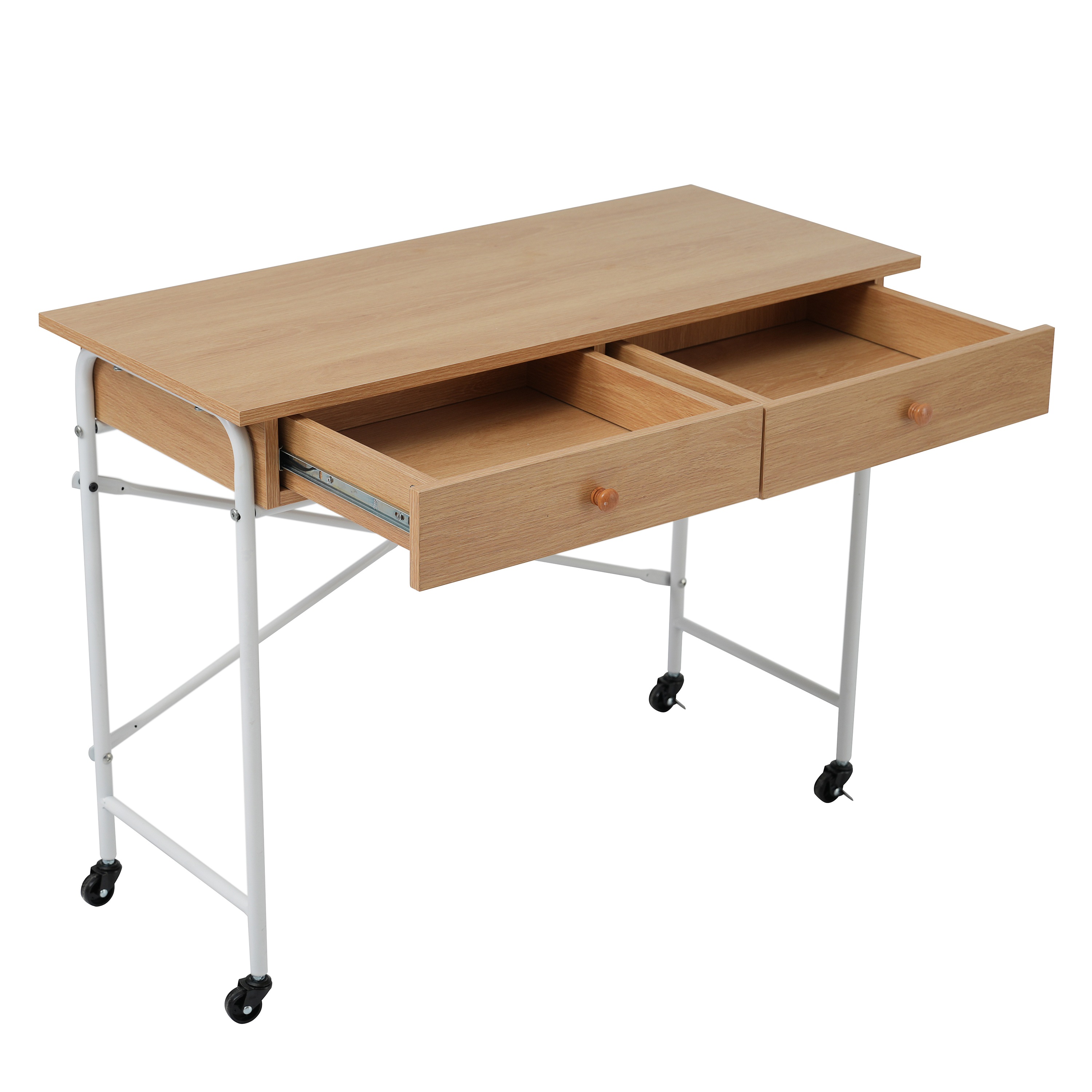 【国内発送,送.料無料】A49デスク+ラック キャスター付き 引き出し付き