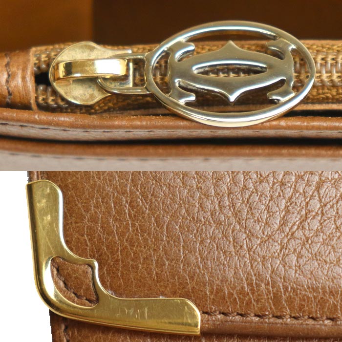 CARTIER カルティエ マルチェロ 長財布 ブラウン レディース 中古