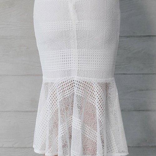 キャバドレス ナイトドレス ミディアムドレス マーメイドライン セットアップ ツーピース ハイウエスト パフスリーブ レース レディース ホワイト グラシア キャバドレス ナイトドレス ミディアムドレス マーメイドライン セットアップ ツーピース ハイウエスト パフスリーブ レース レディース ホワイト グラシア