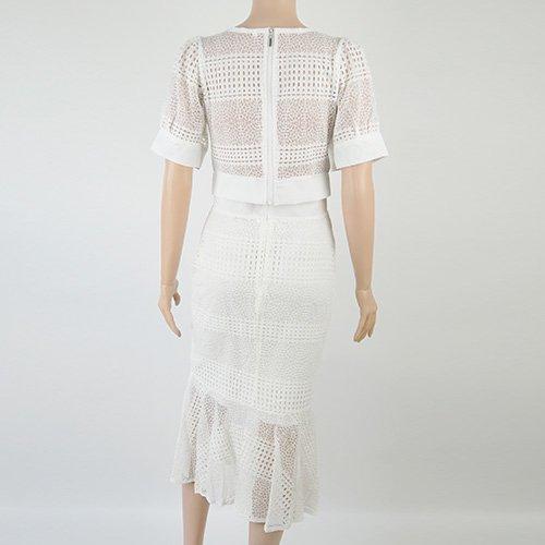 キャバドレス ナイトドレス ミディアムドレス マーメイドライン セットアップ ツーピース ハイウエスト パフスリーブ レース レディース ホワイト グラシア キャバドレス ナイトドレス ミディアムドレス マーメイドライン セットアップ ツーピース ハイウエスト パフスリーブ レース レディース ホワイト グラシア