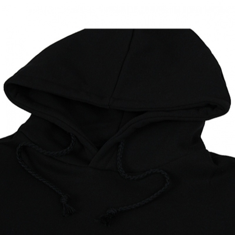 GRAVER [UNISEX]フラワードット刺繍フードティー_ブラック