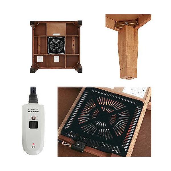 こたつ 正方形 モダンリビング継ぎ脚こたつ-ディレット 80x80cm 継脚 高さ調整 テーブル ローテーブル 天然木 日本製 リモートワーク 在宅ワーク