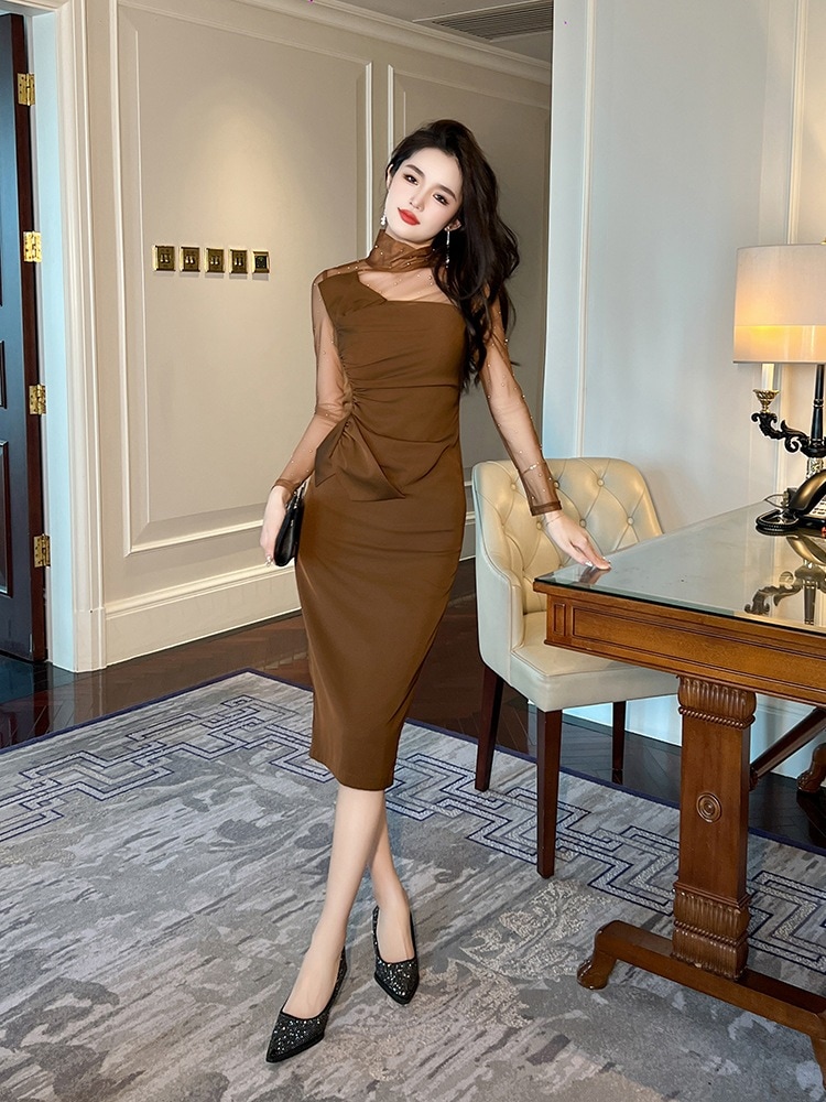 【JY.上品】 秋冬 ワンピース チュール ドッキング ベーシック タイト パーティードレス キャバ 着痩せ 大人 同窓会 披露宴 卒業式 結婚式 演奏会 ウェディング 二次会 発表会 【JY.上品】 秋冬 ワンピース チュール ドッキング ベーシック タイト パーティードレス キャバ 着痩せ 大人 同窓会 披露宴 卒業式 結婚式 演奏会 ウェディング 二次会 発表会