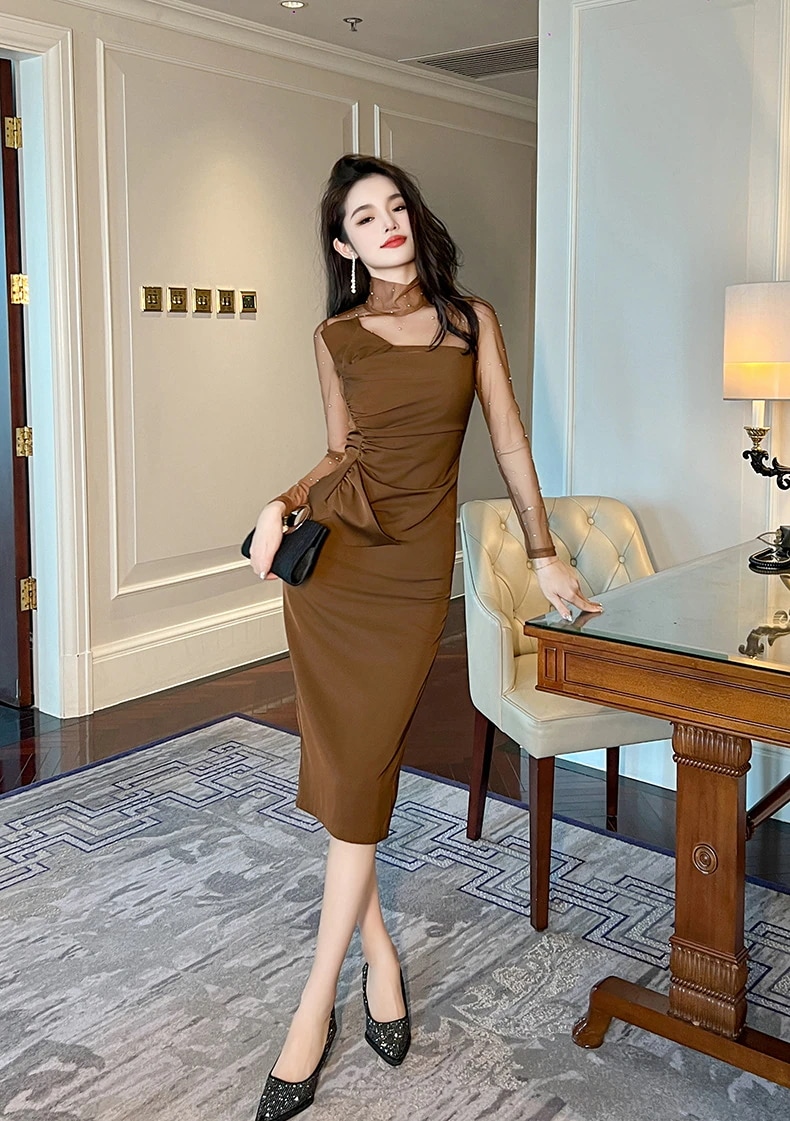 【JY.上品】 秋冬 ワンピース チュール ドッキング ベーシック タイト パーティードレス キャバ 着痩せ 大人 同窓会 披露宴 卒業式 結婚式 演奏会 ウェディング 二次会 発表会 【JY.上品】 秋冬 ワンピース チュール ドッキング ベーシック タイト パーティードレス キャバ 着痩せ 大人 同窓会 披露宴 卒業式 結婚式 演奏会 ウェディング 二次会 発表会