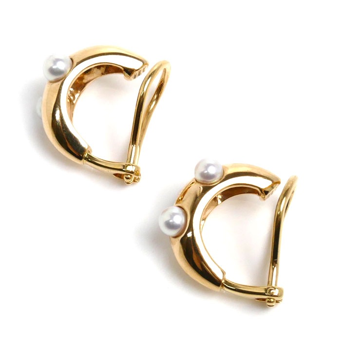 MIKIMOTO ミキモト K18YG イエローゴールド イヤリング アコヤパール約3.5-3.9mm 9.0g バネ式 レディース 中古 MIKIMOTO ミキモト K18YG イエローゴールド イヤリング アコヤパール約3.5-3.9mm 9.0g バネ式 レディース 中古