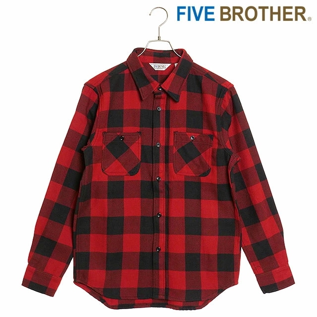 ヘビーフランネル ワークシャツ [152161] HEAVY FLANNEL WORK SHIRTS メンズ トップス 長袖 ネルシャツ アメカジ RED