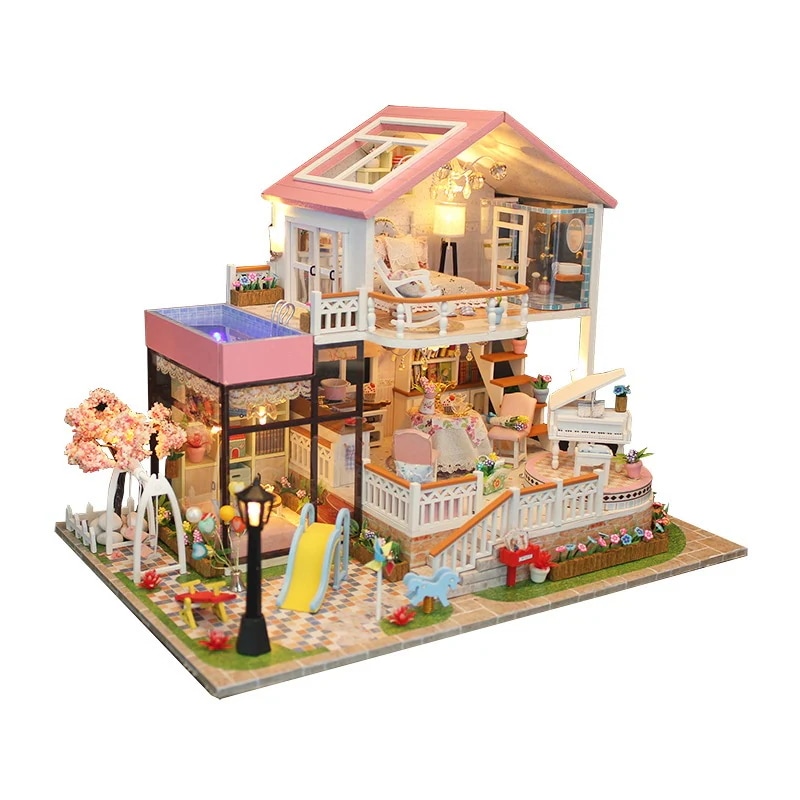 ドールハウス ミニチュアハウス 洋風 手作りキット DIY セット 風情のある シリーズ 初心者向け おもちゃ カバー 誕生日 クリスマス プレゼント ギフト