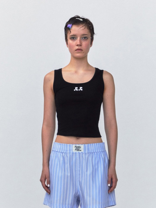 [LE SSERAFIMチェウォン着用]RR LOGO SHORT TANK TOP