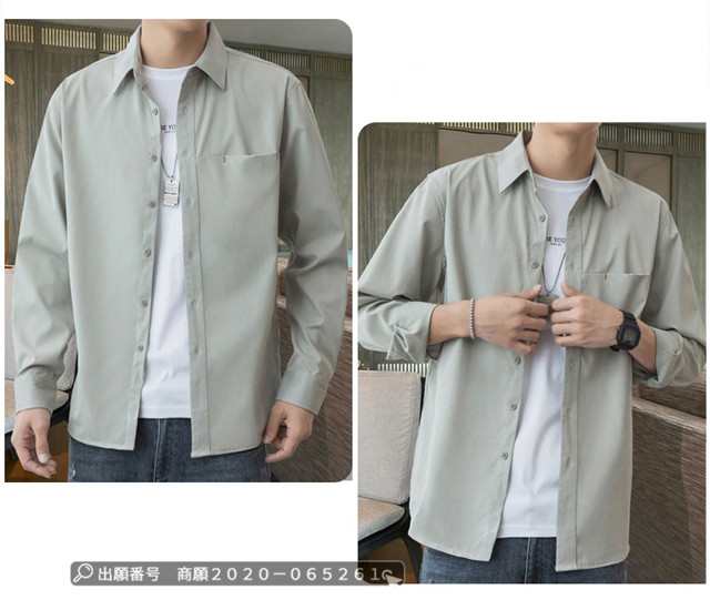 最安挑戦 春新作 新作 送料無料 春シャツ メンズ トップス 長袖シャツ 立ち襟 レギュラーカラー 無地 通勤 通学 カジュアルシャツ 開襟 ビジネス テレワークシャツ 春服 お洒落 春定番シャツ 大