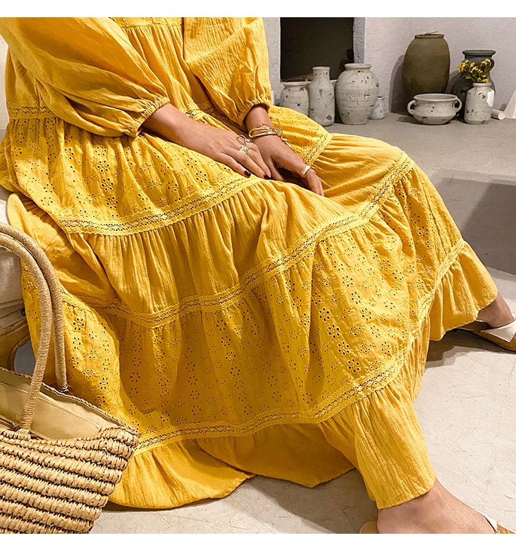 ワンピース V ネック ロング リゾート レース フレワンピース レディース 女性用 フリル