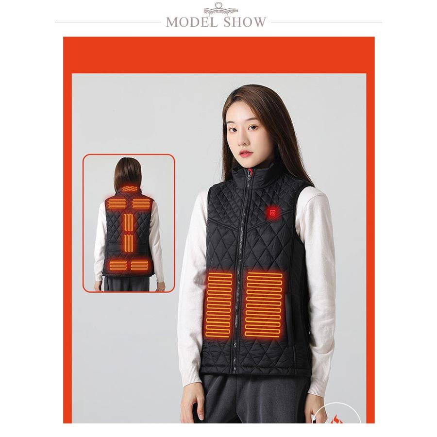 [超激安]9月更新9枚内ヒーター電熱ベスト ワークマン 暖房ベスト ヒーターベスト 9つヒーター付き レディース メンズ 発熱ベスト 加熱服 USB充電式電熱ベスト