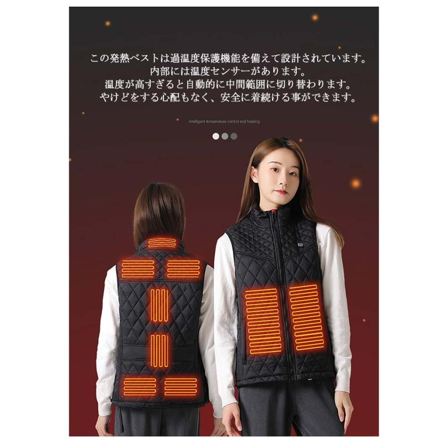[超激安]9月更新9枚内ヒーター電熱ベスト ワークマン 暖房ベスト ヒーターベスト 9つヒーター付き レディース メンズ 発熱ベスト 加熱服 USB充電式電熱ベスト