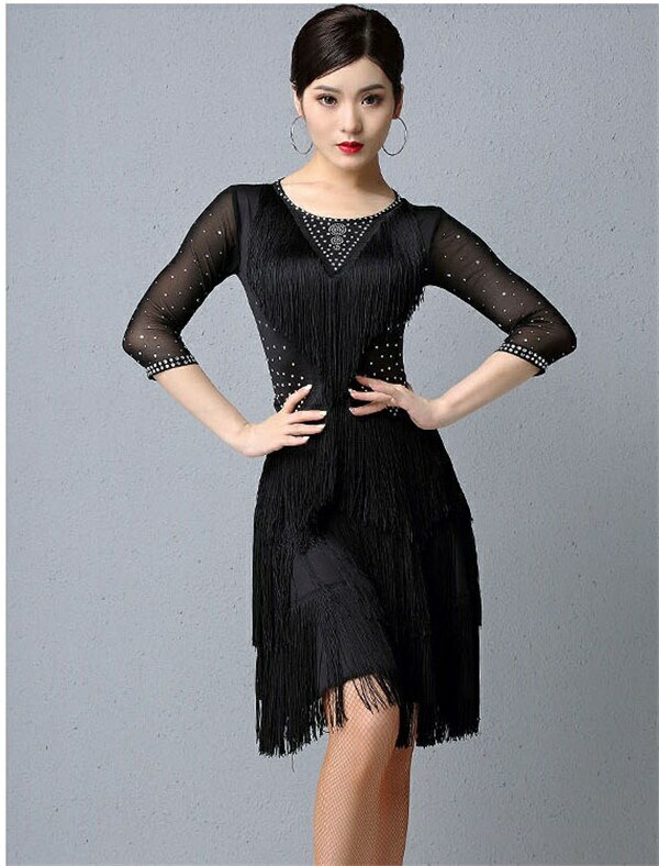 【激安開催】ラテン衣装 チャチャチャ 社交ダンス ラテンドレス ワンピース 黒 赤 セクシー キャバ 練習服 スタンダード ラテンダンス ラテン競技着 練習着 ダンス 演出 七分袖 フリンジ ダンス発 【激安開催】ラテン衣装 チャチャチャ 社交ダンス ラテンドレス ワンピース 黒 赤 セクシー キャバ 練習服 スタンダード ラテンダンス ラテン競技着 練習着 ダンス 演出 七分袖 フリンジ ダンス発