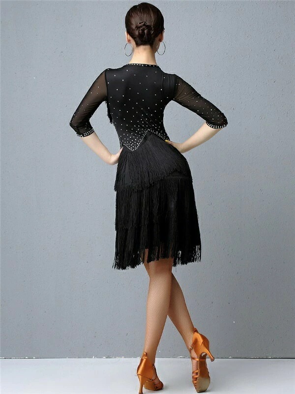 【激安開催】ラテン衣装 チャチャチャ 社交ダンス ラテンドレス ワンピース 黒 赤 セクシー キャバ 練習服 スタンダード ラテンダンス ラテン競技着 練習着 ダンス 演出 七分袖 フリンジ ダンス発 【激安開催】ラテン衣装 チャチャチャ 社交ダンス ラテンドレス ワンピース 黒 赤 セクシー キャバ 練習服 スタンダード ラテンダンス ラテン競技着 練習着 ダンス 演出 七分袖 フリンジ ダンス発