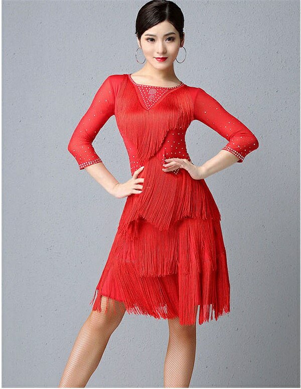 【激安開催】ラテン衣装 チャチャチャ 社交ダンス ラテンドレス ワンピース 黒 赤 セクシー キャバ 練習服 スタンダード ラテンダンス ラテン競技着 練習着 ダンス 演出 七分袖 フリンジ ダンス発 【激安開催】ラテン衣装 チャチャチャ 社交ダンス ラテンドレス ワンピース 黒 赤 セクシー キャバ 練習服 スタンダード ラテンダンス ラテン競技着 練習着 ダンス 演出 七分袖 フリンジ ダンス発
