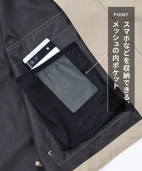 ジャンパー・ブルゾン フード付スタンドカラーブルゾン 防風・はっ水