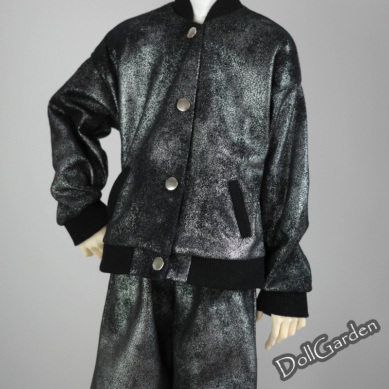 BJD 1/4 1/3 70cm ドール服 金属感ジャケット+ハーフパンツ 2点セット MSD/SD/POPO68/70cm/LS73/ID75サイズ球体関節人形用衣装 ドールウェア