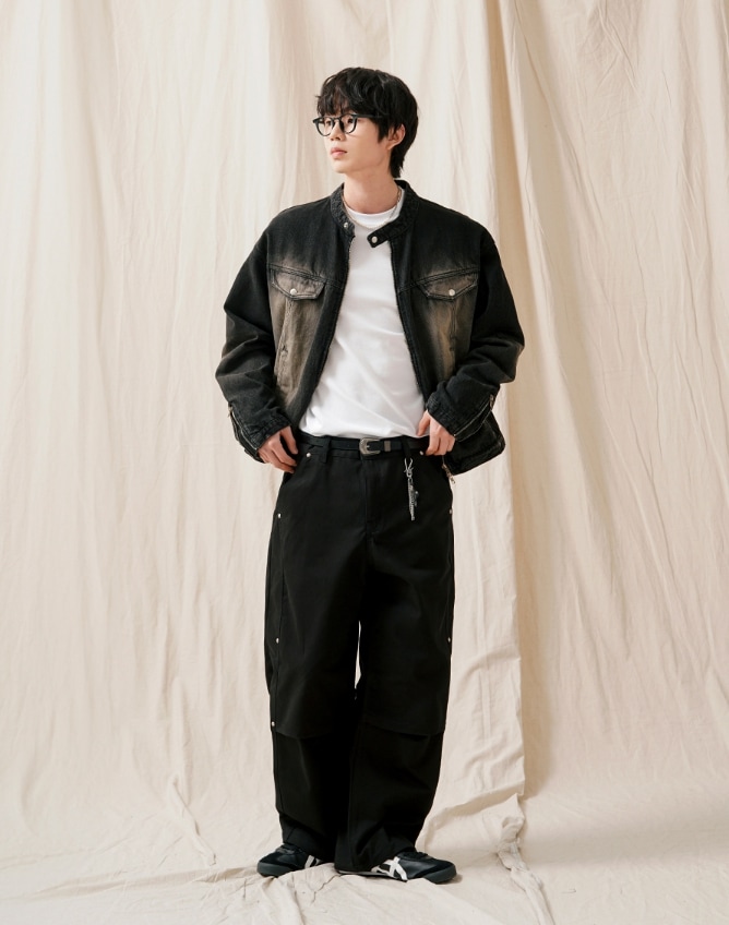 【JEMUT】24SS★ Onyx Curve Wide Pants JEMUT] Onyx Curve Wide Pants ロングパンツ
