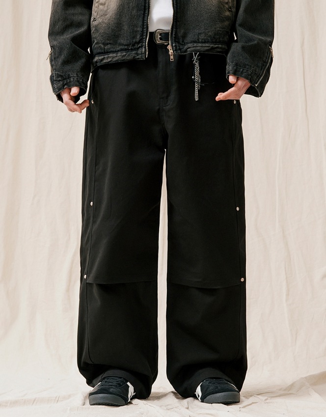 JEMUT] Onyx Curve Wide Pants ロングパンツ