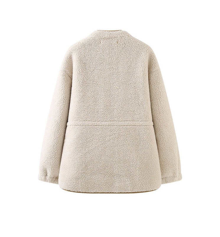 ラ・シャペル グレーブルー 春新作 フード付き コーデュロイ スプライシング イミテーション ラムウール ジャケット レディース ミディアム丈 高級ファッション ラ・シャペル グレーブルー 春新作 フード付き コーデュロイ スプライシング イミテーション ラムウール ジャケット レディース ミディアム丈 高級ファッション