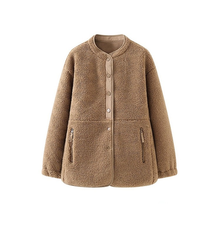 ラ・シャペル グレーブルー 春新作 フード付き コーデュロイ スプライシング イミテーション ラムウール ジャケット レディース ミディアム丈 高級ファッション ラ・シャペル グレーブルー 春新作 フード付き コーデュロイ スプライシング イミテーション ラムウール ジャケット レディース ミディアム丈 高級ファッション