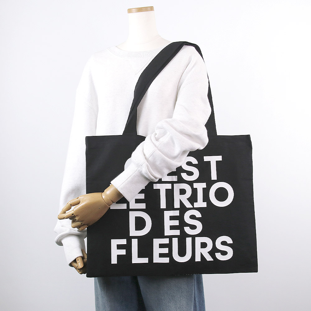 CANVAS BAG TRIPLE FLOWER BLACK WHITE トート レディース 韓国 花柄