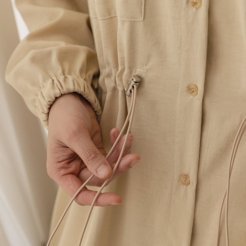 [Elysia] ラットストリングシャツバンディングドレス