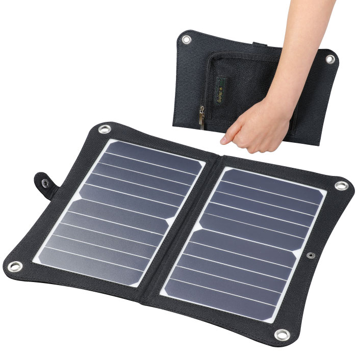 （まとめ買い）折りたたみ式ポータブルソーラー充電器 10W 52032 [x3セット]