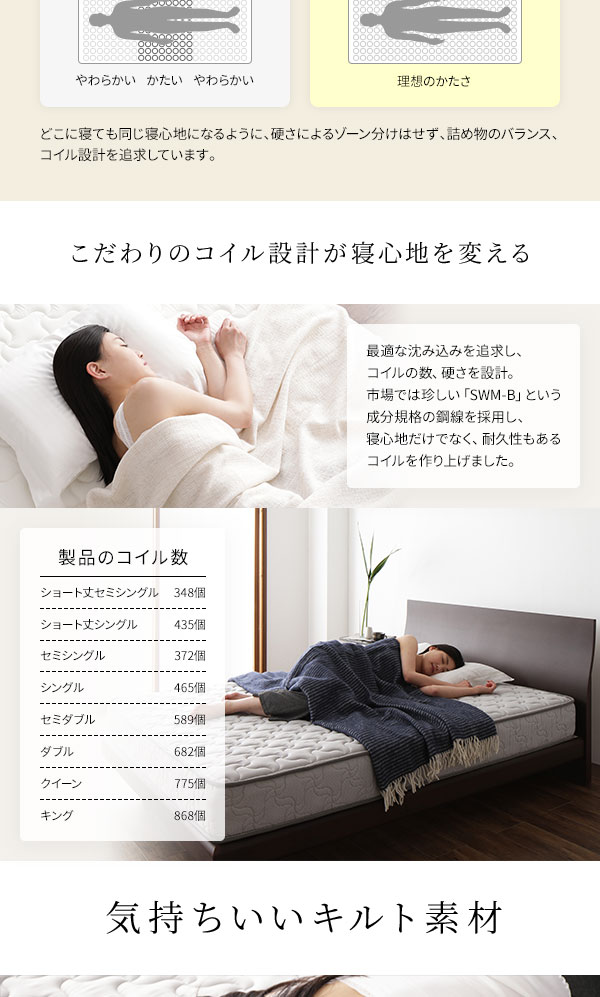 マットレス 快眠 ... : 寝具・ベッド・マットレス 国産 ポケットコイル 高評価通販