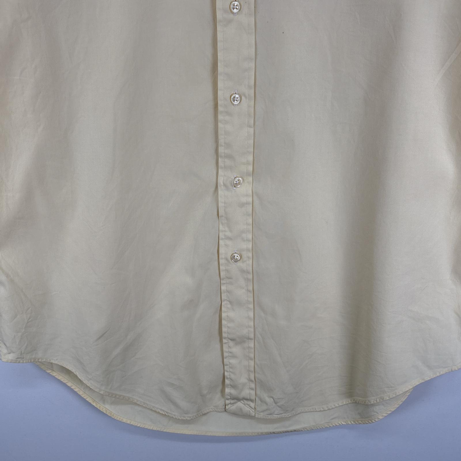 古着 90s/90年代 長袖シャツ ワンポイント ロゴ 刺繍 ボタンダウンシャツ YARMOUTH 15 1/2 M イエロー 無地 メンズ 古着 90s/90年代 長袖シャツ ワンポイント ロゴ 刺繍 ボタンダウンシャツ YARMOUTH 15 1/2 M イエロー 無地 メンズ