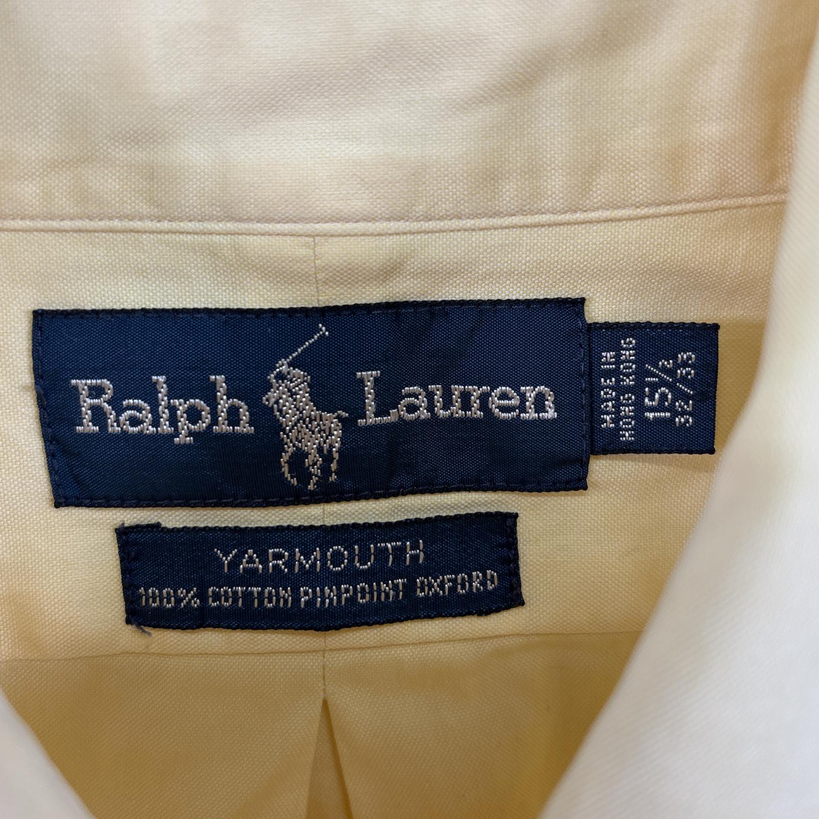 古着 90s/90年代 長袖シャツ ワンポイント ロゴ 刺繍 ボタンダウンシャツ YARMOUTH 15 1/2 M イエロー 無地 メンズ 古着 90s/90年代 長袖シャツ ワンポイント ロゴ 刺繍 ボタンダウンシャツ YARMOUTH 15 1/2 M イエロー 無地 メンズ