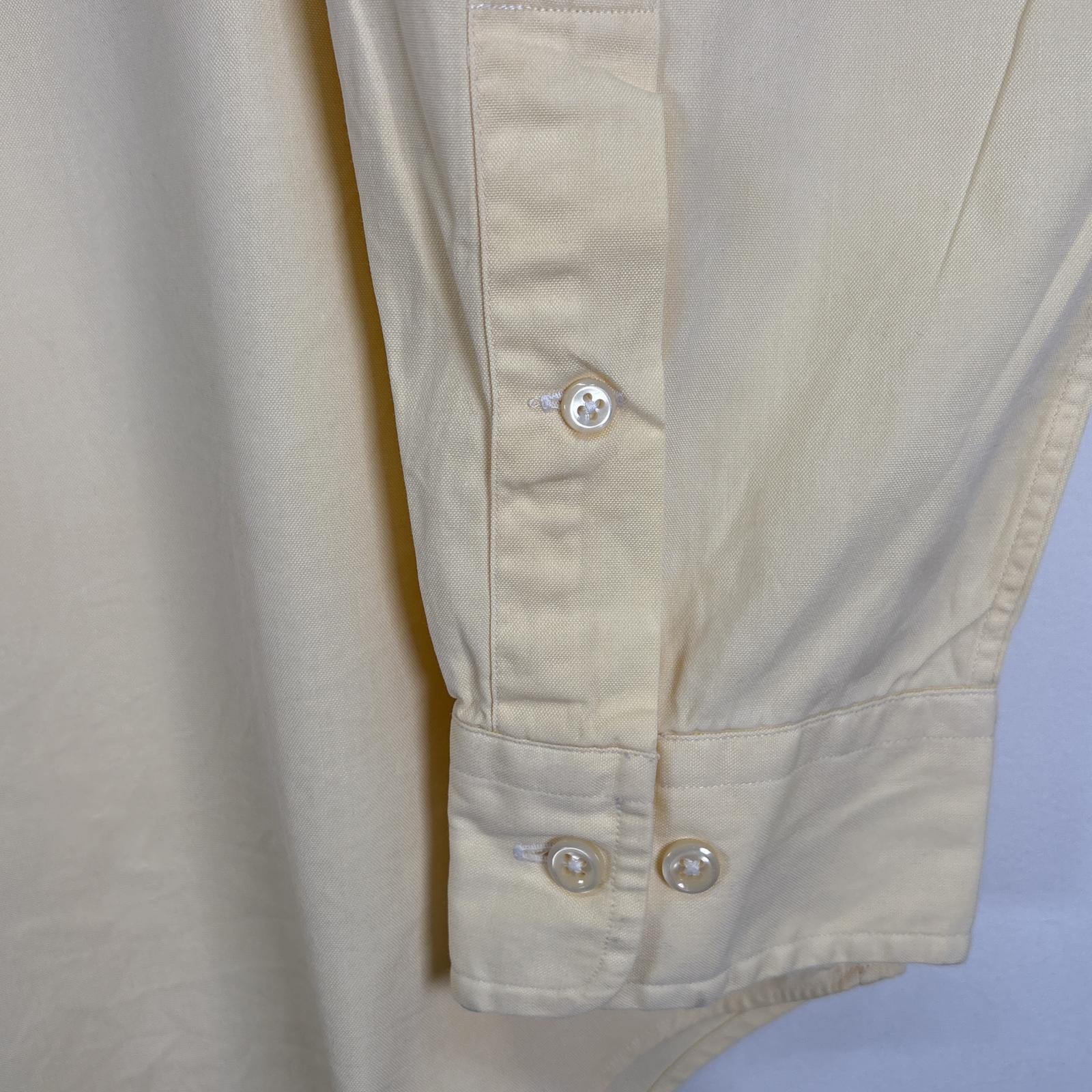 古着 90s/90年代 長袖シャツ ワンポイント ロゴ 刺繍 ボタンダウンシャツ YARMOUTH 15 1/2 M イエロー 無地 メンズ 古着 90s/90年代 長袖シャツ ワンポイント ロゴ 刺繍 ボタンダウンシャツ YARMOUTH 15 1/2 M イエロー 無地 メンズ