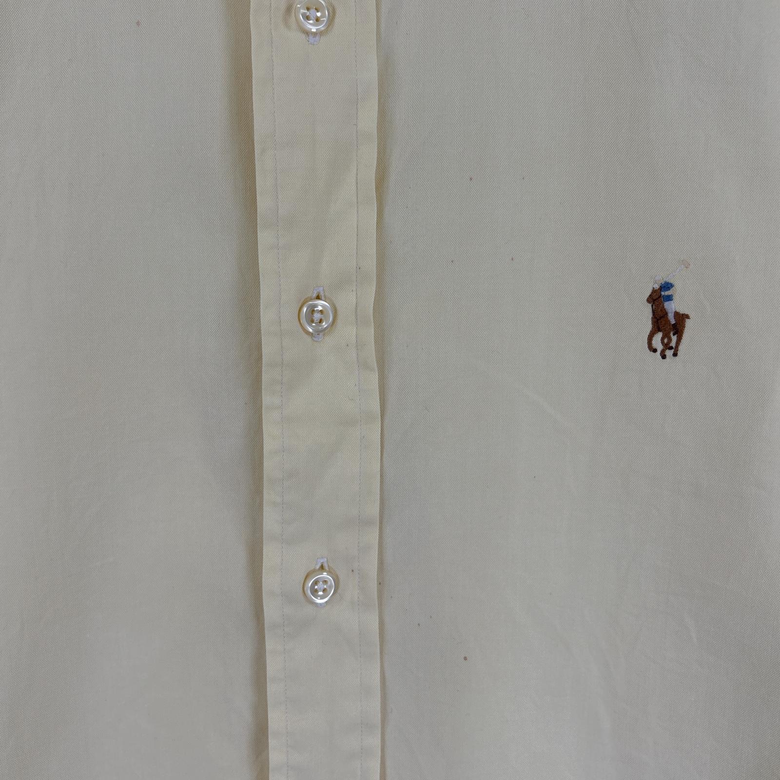 古着 90s/90年代 長袖シャツ ワンポイント ロゴ 刺繍 ボタンダウンシャツ YARMOUTH 15 1/2 M イエロー 無地 メンズ 古着 90s/90年代 長袖シャツ ワンポイント ロゴ 刺繍 ボタンダウンシャツ YARMOUTH 15 1/2 M イエロー 無地 メンズ