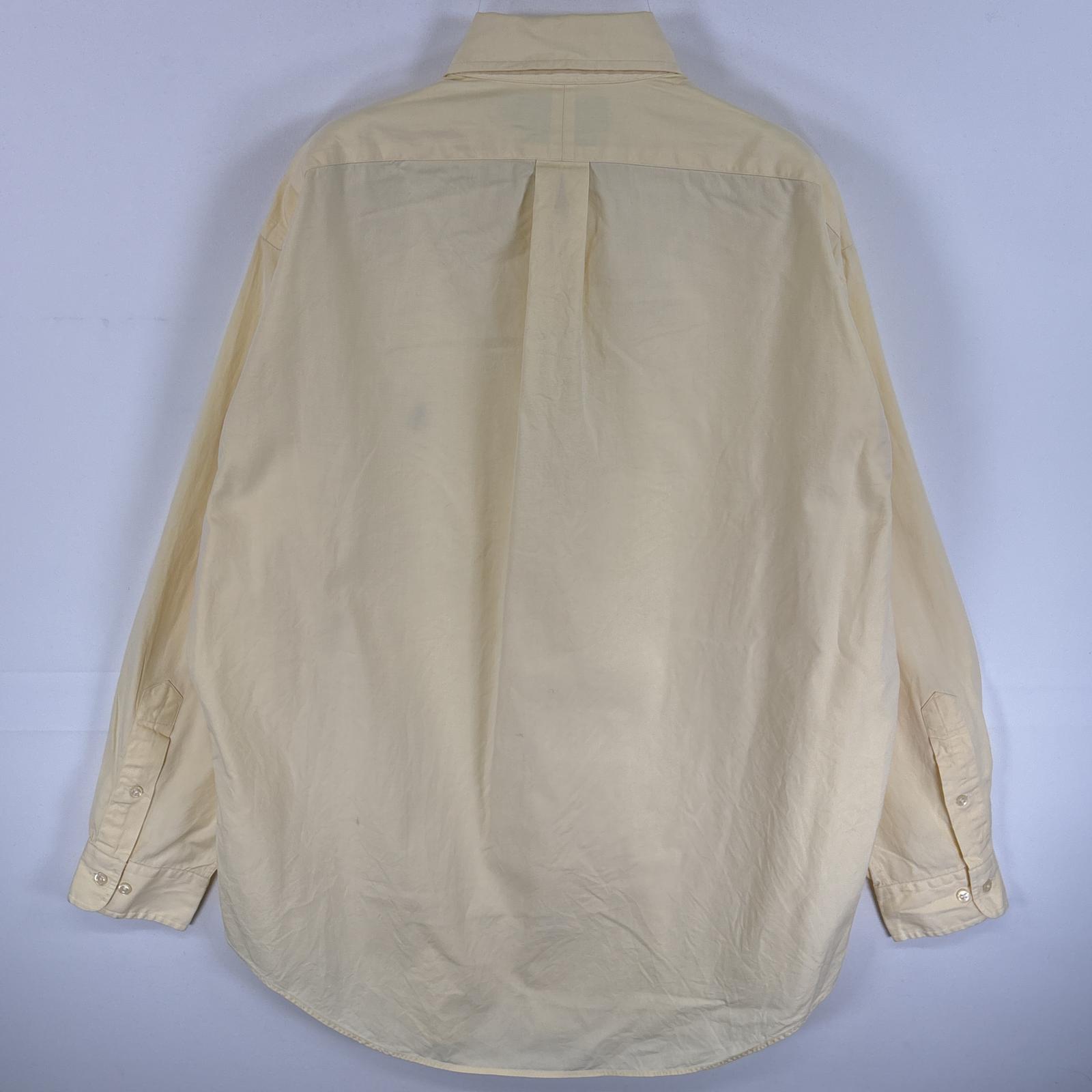 古着 90s/90年代 長袖シャツ ワンポイント ロゴ 刺繍 ボタンダウンシャツ YARMOUTH 15 1/2 M イエロー 無地 メンズ 古着 90s/90年代 長袖シャツ ワンポイント ロゴ 刺繍 ボタンダウンシャツ YARMOUTH 15 1/2 M イエロー 無地 メンズ