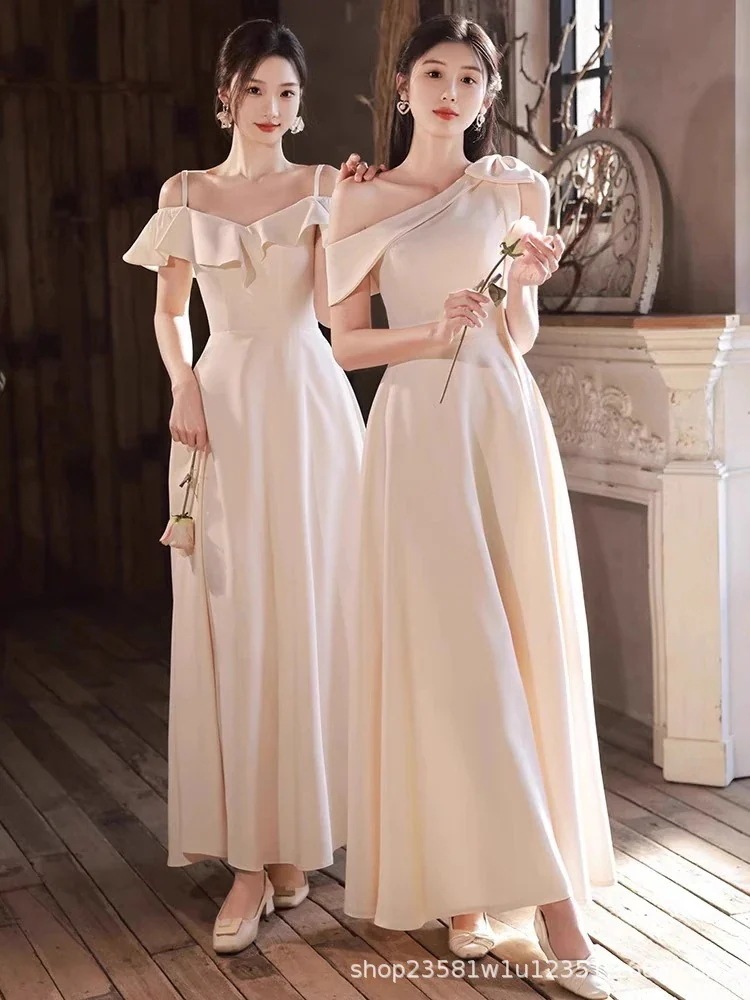 Hot!!!発表会 卒業式 演奏会 結婚式 今年人気のドレス2024新しい夏のシャンパンサテンのパフォーマンスドレスのイブニングドレス成人式 Hot!!!発表会 卒業式 演奏会 結婚式 今年人気のドレス2024新しい夏のシャンパンサテンのパフォーマンスドレスのイブニングドレス成人式