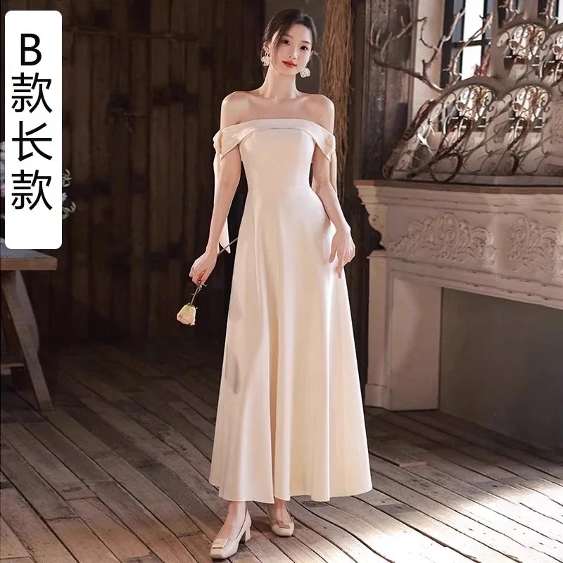 Hot!!!発表会 卒業式 演奏会 結婚式 今年人気のドレス2024新しい夏のシャンパンサテンのパフォーマンスドレスのイブニングドレス成人式 Hot!!!発表会 卒業式 演奏会 結婚式 今年人気のドレス2024新しい夏のシャンパンサテンのパフォーマンスドレスのイブニングドレス成人式