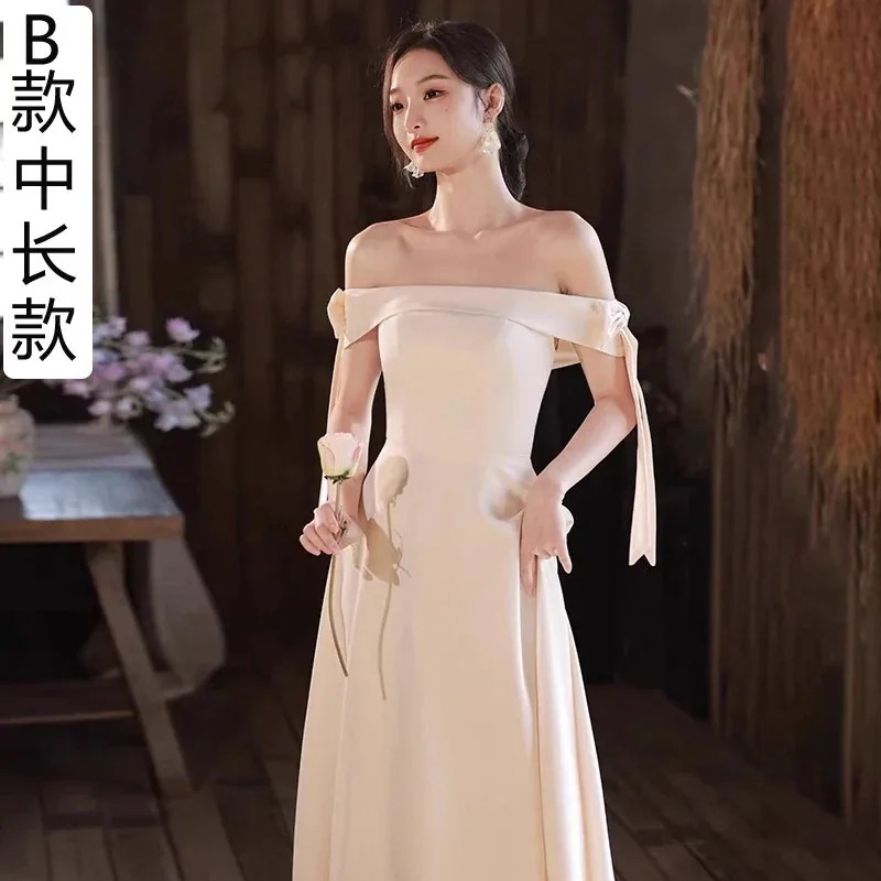 Hot!!!発表会 卒業式 演奏会 結婚式 今年人気のドレス2024新しい夏のシャンパンサテンのパフォーマンスドレスのイブニングドレス成人式 Hot!!!発表会 卒業式 演奏会 結婚式 今年人気のドレス2024新しい夏のシャンパンサテンのパフォーマンスドレスのイブニングドレス成人式