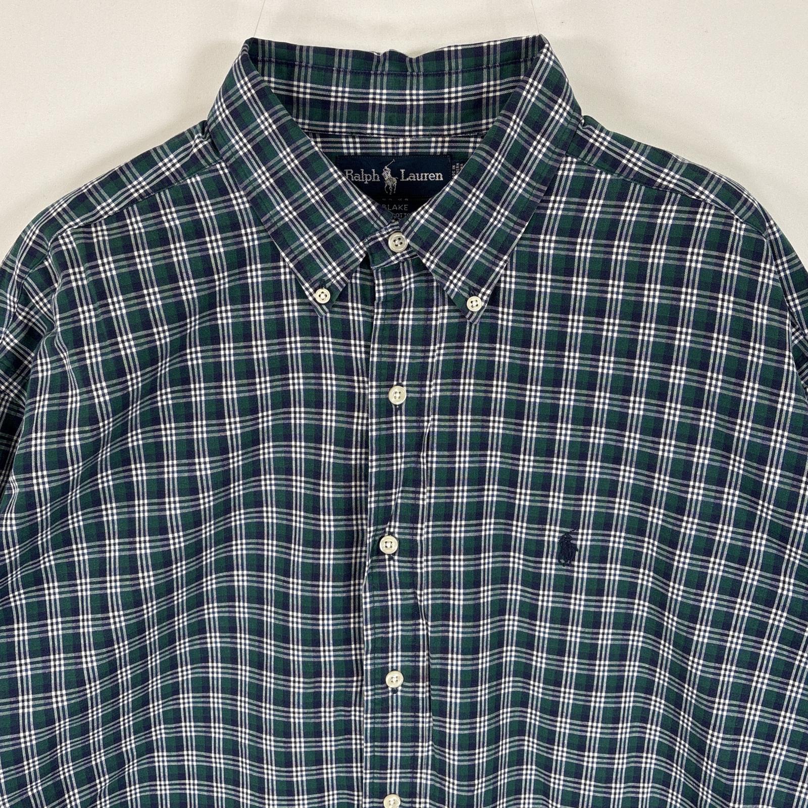 古着 長袖シャツ ボタンダウンシャツ ワンポイント ロゴ 刺繍 大きいサイズ XL ネイビー系 チェック メンズ 古着 長袖シャツ ボタンダウンシャツ ワンポイント ロゴ 刺繍 大きいサイズ XL ネイビー系 チェック メンズ