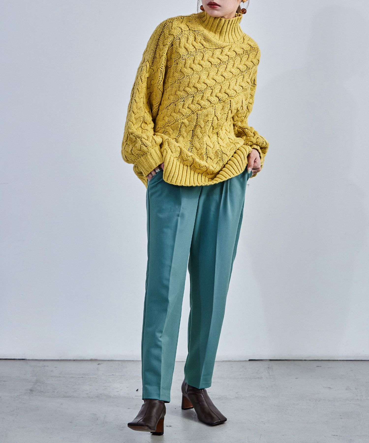 ハイウエストテーパードスラックス スラックス ハイウエスト タック テーパード レディース ウエストゴム カラバリ豊富 春夏 秋冬 オールシーズン ボトムス スタイルアップ 美脚見せ 低身長