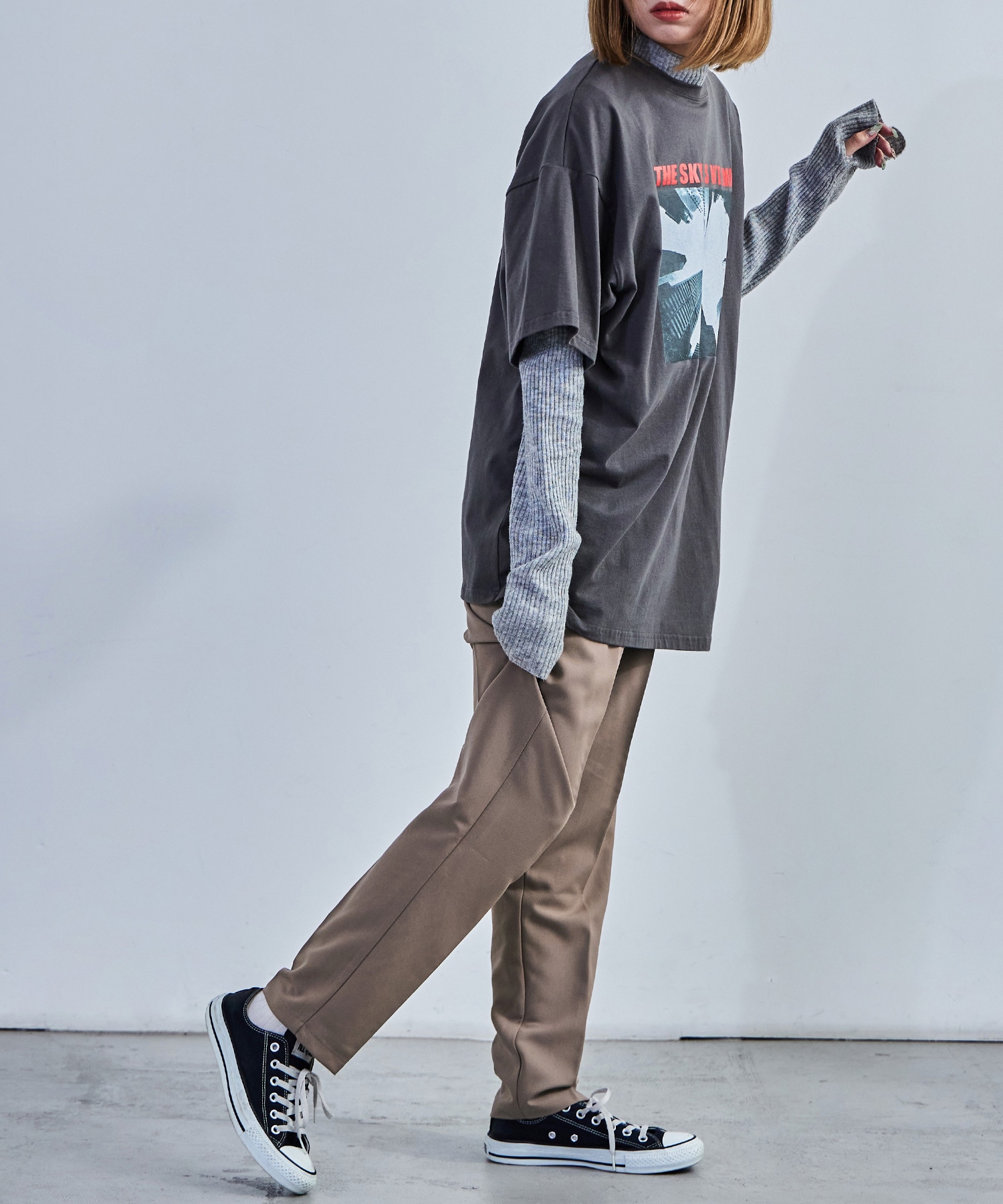 ハイウエストテーパードスラックス スラックス ハイウエスト タック テーパード レディース ウエストゴム カラバリ豊富 春夏 秋冬 オールシーズン ボトムス スタイルアップ 美脚見せ 低身長