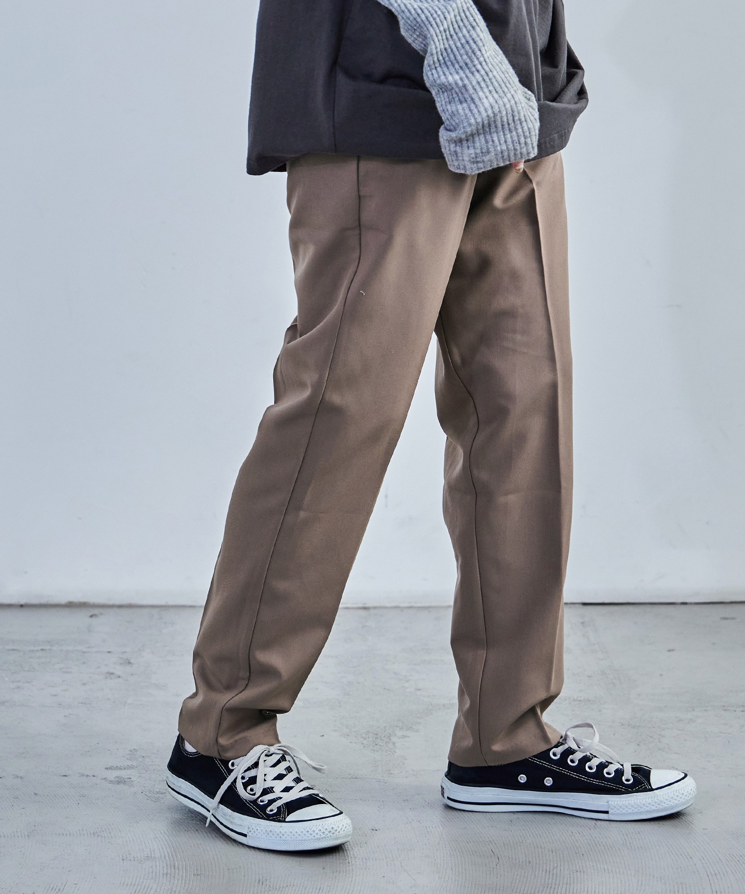 ハイウエストテーパードスラックス スラックス ハイウエスト タック テーパード レディース ウエストゴム カラバリ豊富 春夏 秋冬 オールシーズン ボトムス スタイルアップ 美脚見せ 低身長