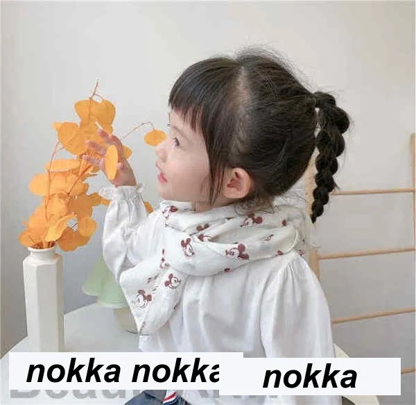 Hot!!!スカーフ キッズ 子供 綿麻マフラー 襟巻き 女の子 男の子 秋冬 花柄 シンプル オシャレ 薄手