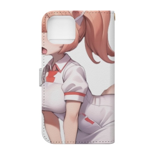 【文字入れ可能受注生産】フェネックギツネナースの女の子　イザベラ　 手帳型スマホケース