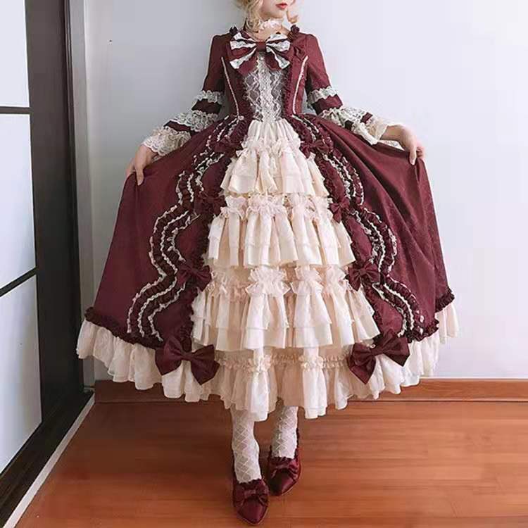 二次元かわいい新作公主 かわいい ロリ古風改良少女ワンピースコスプレ ロリータゴスロリメイド服洋装