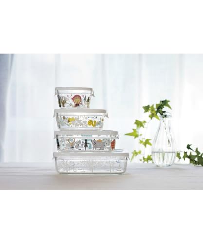 iwaki(イワキ) 耐熱ガラス 保存容器 シンジカトウ Petit bois 4個セット パック&レンジ PS-PRNSNC41 iwaki(イワキ) 耐熱ガラス 保存容器 シンジカトウ Petit bois 4個セット パック&レンジ PS-PRNSNC41