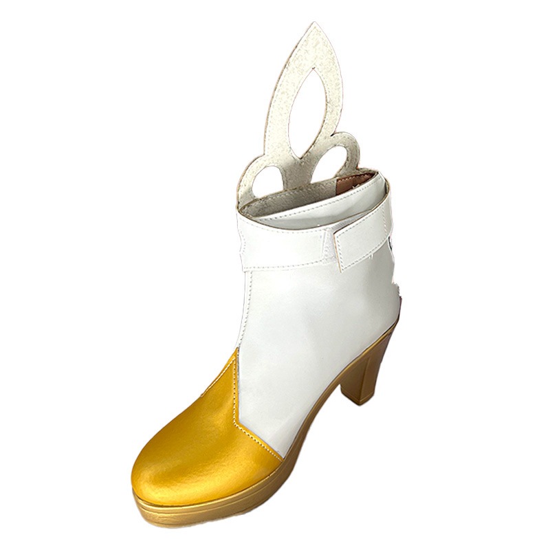 原神女性俳優ショートシューズアクセサリー小道具ミディアムハイヒールショートブーツ女性アニメーション靴