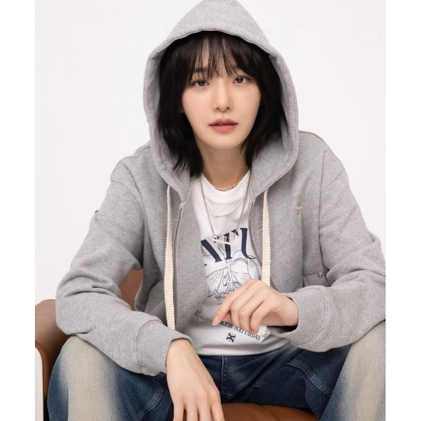 Qoo10] SATUR テオコットンオールデイフーディージップア