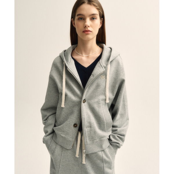 Qoo10] SATUR テオコットンオールデイフーディージップア