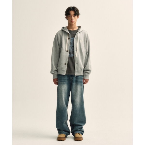 Qoo10] SATUR テオコットンオールデイフーディージップア