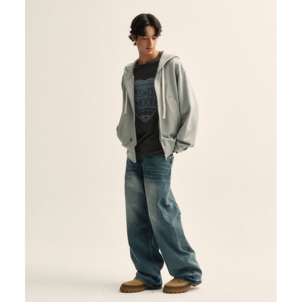 Qoo10] SATUR テオコットンオールデイフーディージップア